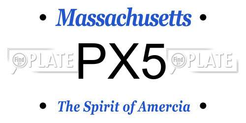 PX5 Massachusetts License Plate