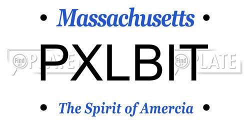 PXLBIT Massachusetts License Plate
