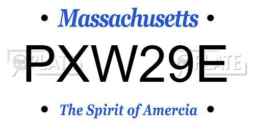 PXW29E Massachusetts License Plate