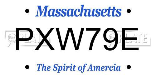 PXW79E Massachusetts License Plate