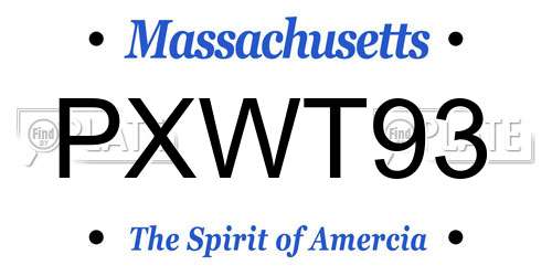 PXWT93 Massachusetts License Plate