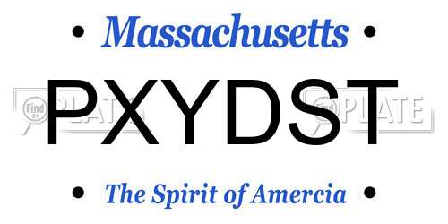 PXYDST Massachusetts License Plate