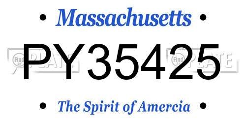 PY35425 Massachusetts License Plate