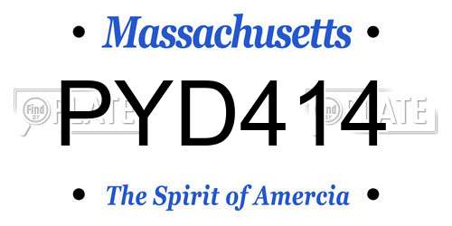 PYD414 Massachusetts License Plate