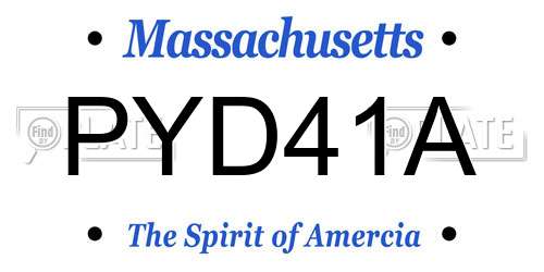 PYD41A Massachusetts License Plate