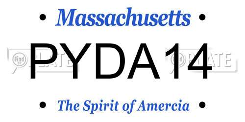 PYDA14 Massachusetts License Plate