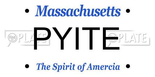 PYITE Massachusetts License Plate