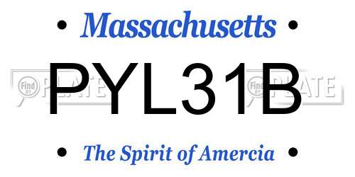 PYL31B Massachusetts License Plate