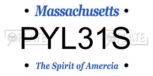 PYL31S Massachusetts License Plate