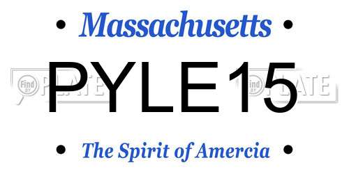 PYLE15 Massachusetts License Plate