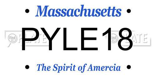 PYLE18 Massachusetts License Plate