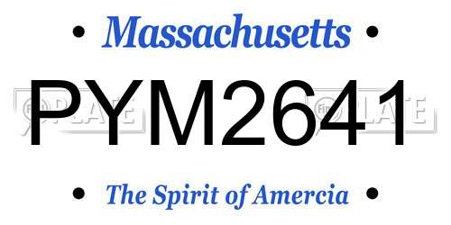 PYM2641 Massachusetts License Plate