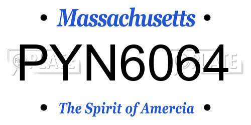 PYN6064 Massachusetts License Plate