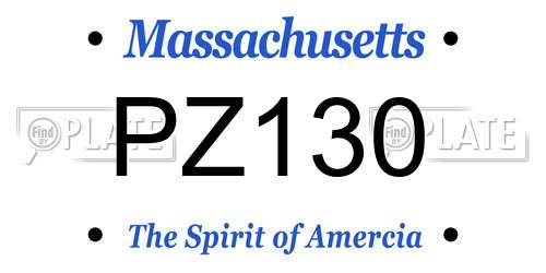 PZ130 Massachusetts License Plate