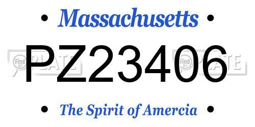 PZ23406 Massachusetts License Plate