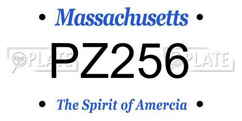 PZ256 Massachusetts License Plate
