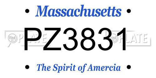 PZ3831 Massachusetts License Plate