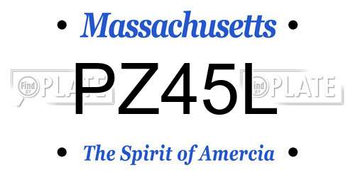 PZ45L Massachusetts License Plate
