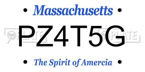 PZ4T5G Massachusetts License Plate