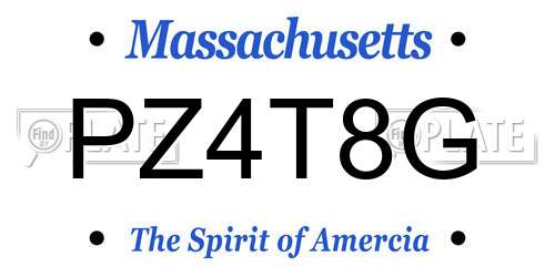 PZ4T8G Massachusetts License Plate