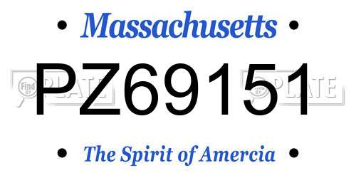 PZ69151 Massachusetts License Plate