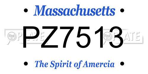 PZ7513 Massachusetts License Plate