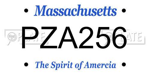 PZA256 Massachusetts License Plate