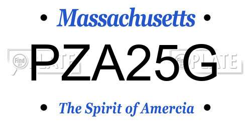 PZA25G Massachusetts License Plate