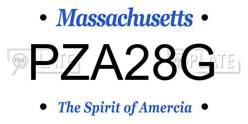 PZA28G Massachusetts License Plate