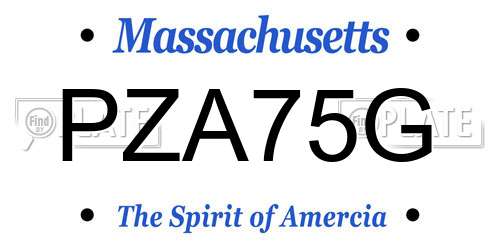 PZA75G Massachusetts License Plate