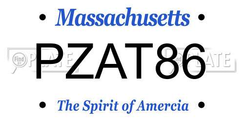 PZAT86 Massachusetts License Plate
