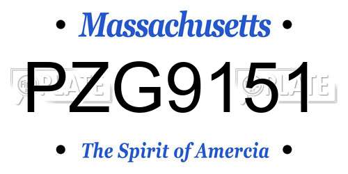 PZG9151 Massachusetts License Plate