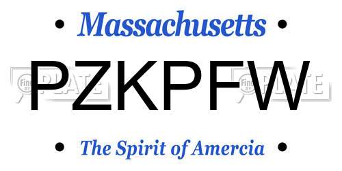 PZKPFW Massachusetts License Plate