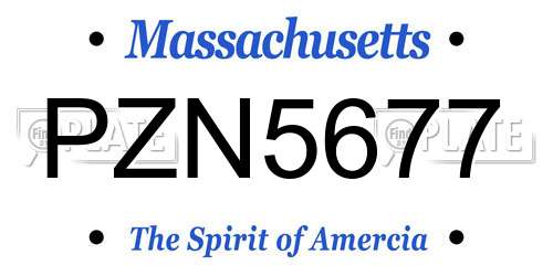 PZN5677 Massachusetts License Plate