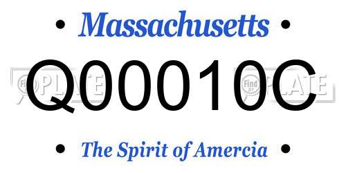 Q00010C Massachusetts License Plate