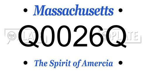 Q0026Q Massachusetts License Plate