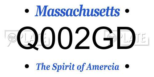 Q002GD Massachusetts License Plate