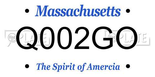 Q002GO Massachusetts License Plate