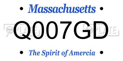 Q007GD Massachusetts License Plate
