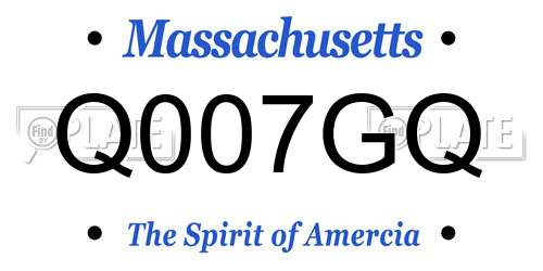 Q007GQ Massachusetts License Plate