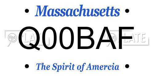 Q00BAF Massachusetts License Plate