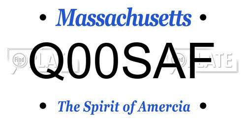 Q00SAF Massachusetts License Plate
