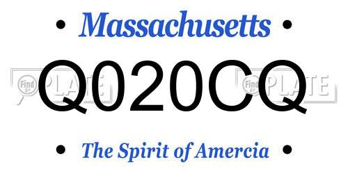 Q020CQ Massachusetts License Plate