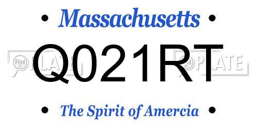 Q021RT Massachusetts License Plate