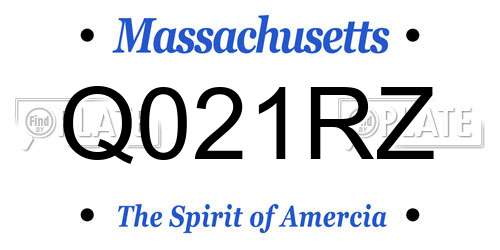 Q021RZ Massachusetts License Plate