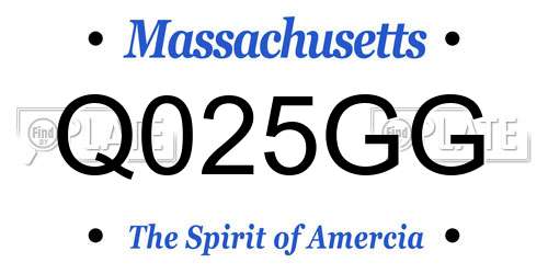 Q025GG Massachusetts License Plate