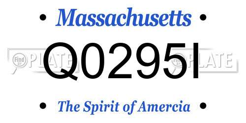 Q0295I Massachusetts License Plate