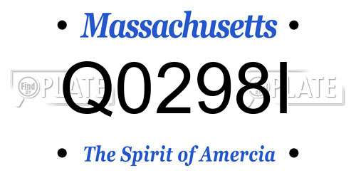 Q0298I Massachusetts License Plate