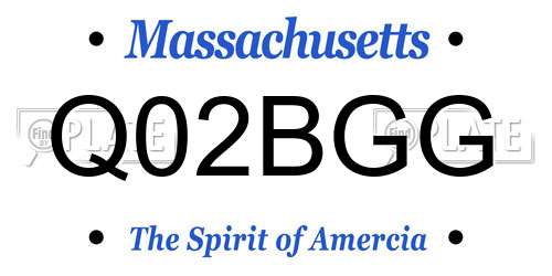 Q02BGG Massachusetts License Plate