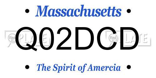 Q02DCD Massachusetts License Plate